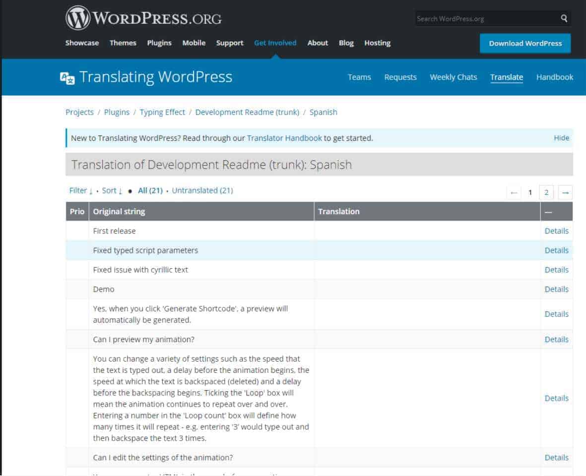 Traducción de un plugin de wordpress