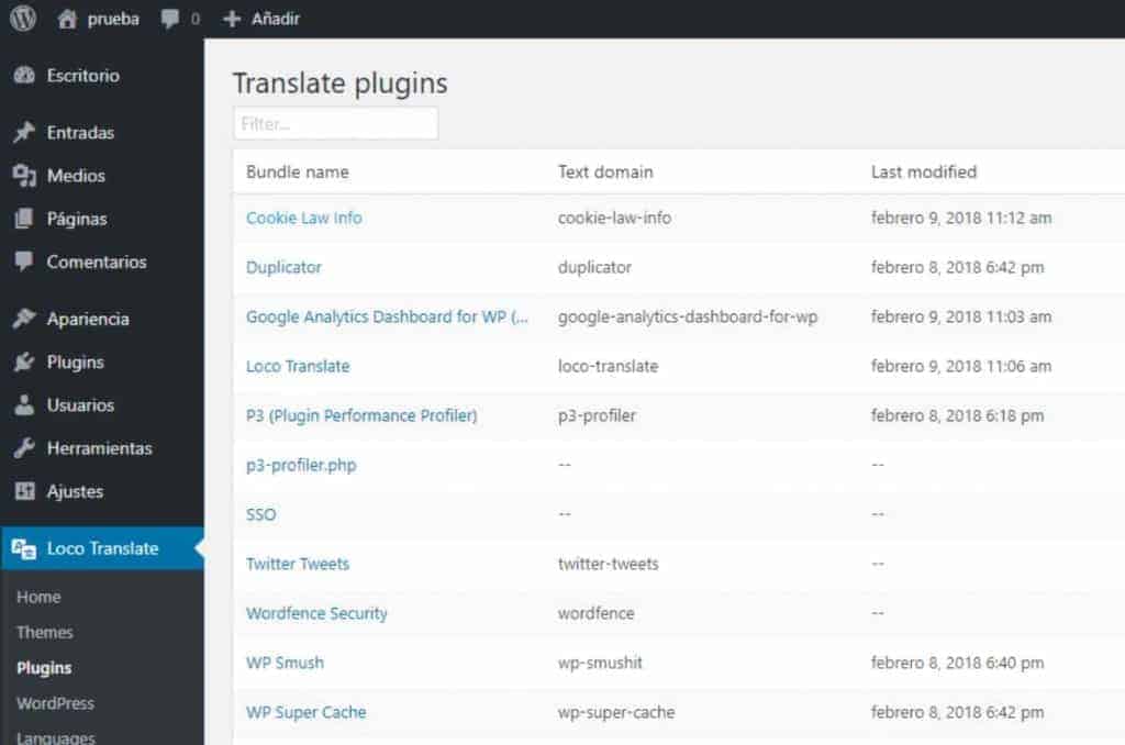 Traducción de un plugin de wordpress