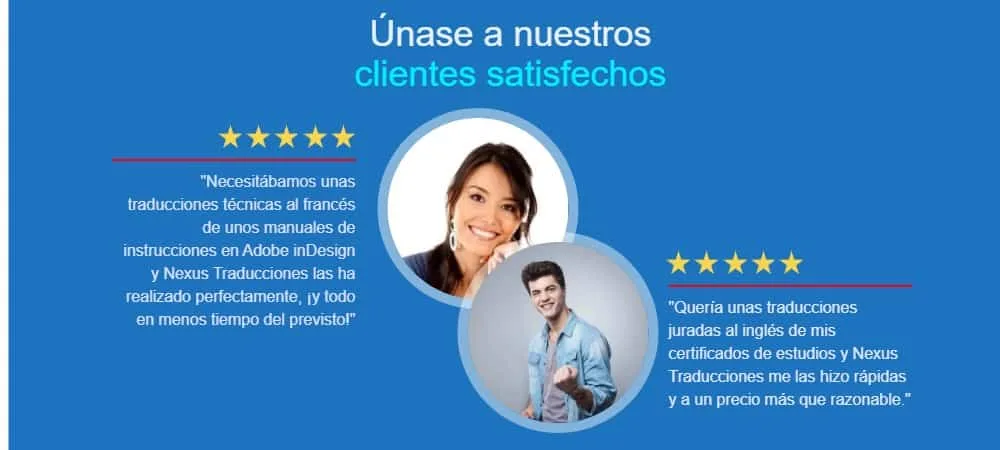 clientes satisfechos de Nexus traducciones
