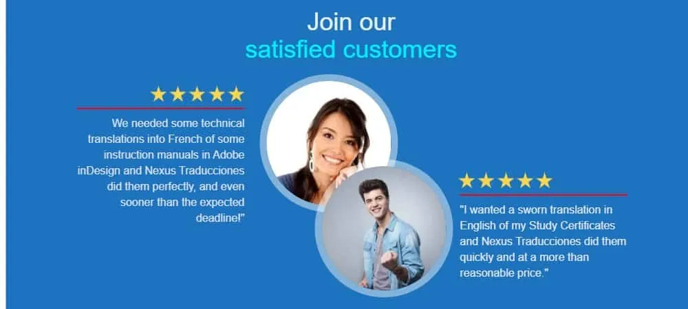 satisfied customers Satisfied customers of our Translation Agency